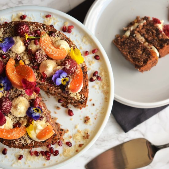 Apricot, Hazelnut, & Chocolate Cake