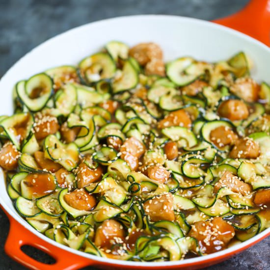 Teriyaki Chicken Zucchini Noodles