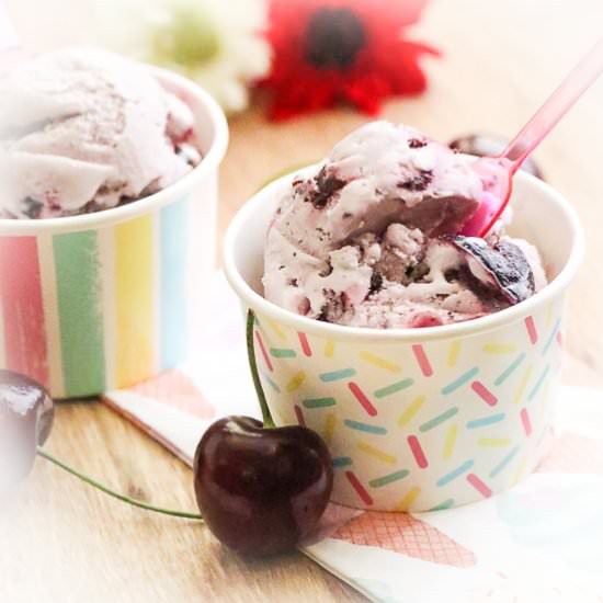 Cherry Chocolate Vegan Ice Cream