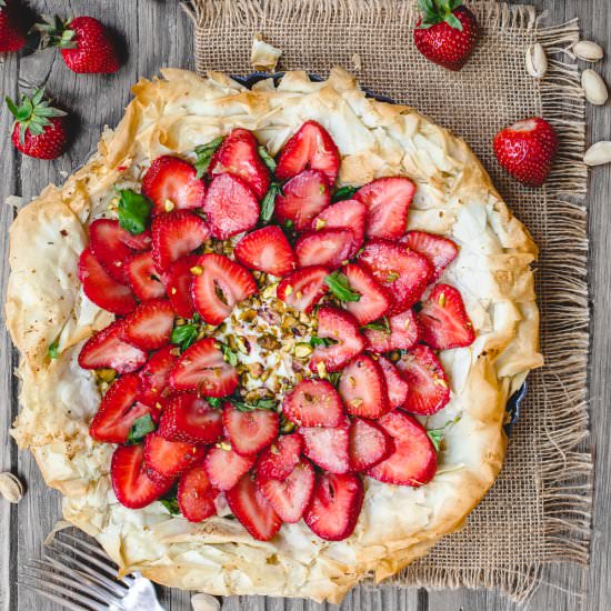 Feta Strawberry Tart w/ Fillo Crust