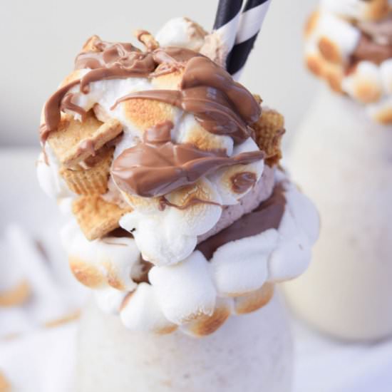 Cereal Milk S’mores Milkshakes