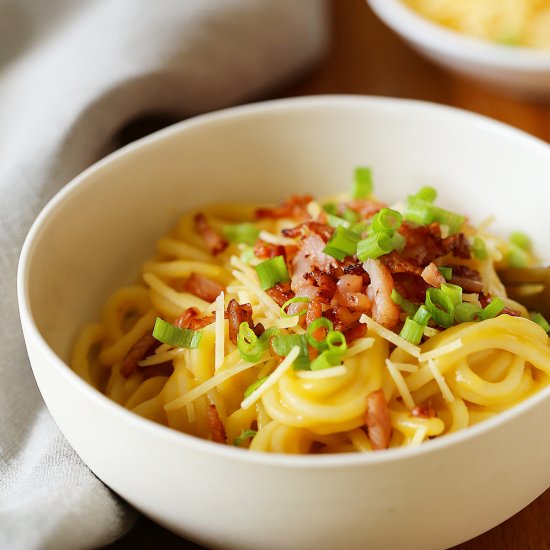 Leftover Pumpkin Soup Carbonara