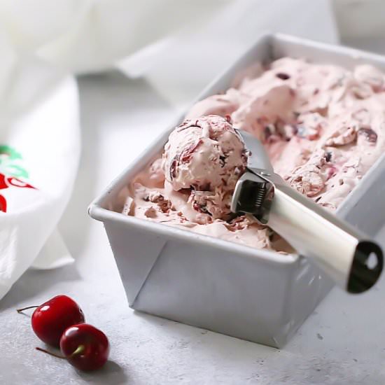 No Churn Cherry Vanilla Ice Cream