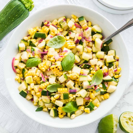 Roasted Corn Zucchini Salad