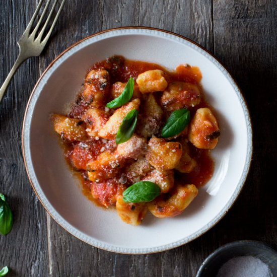 Gnocchi with fresh tomato sauce