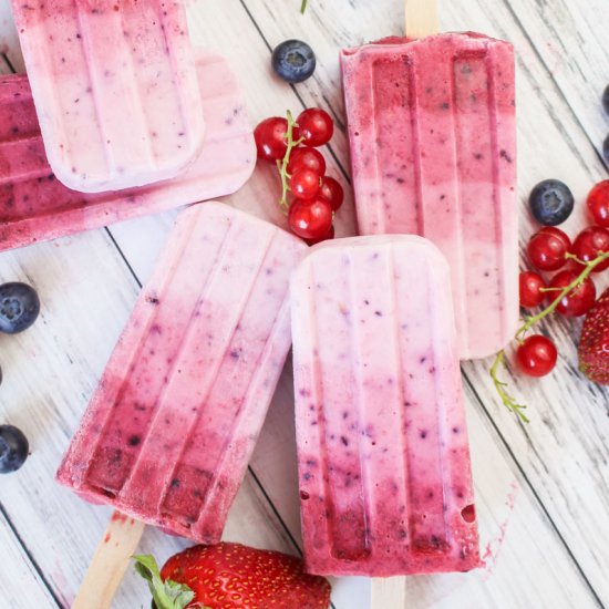 Ombré Summer Berry Ice Pops