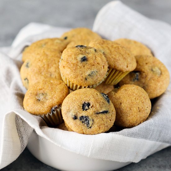 Mini Blueberry Corn Muffins