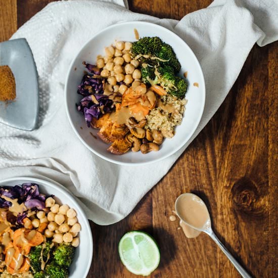 Roasted Veggie Thai Buddha Bowls