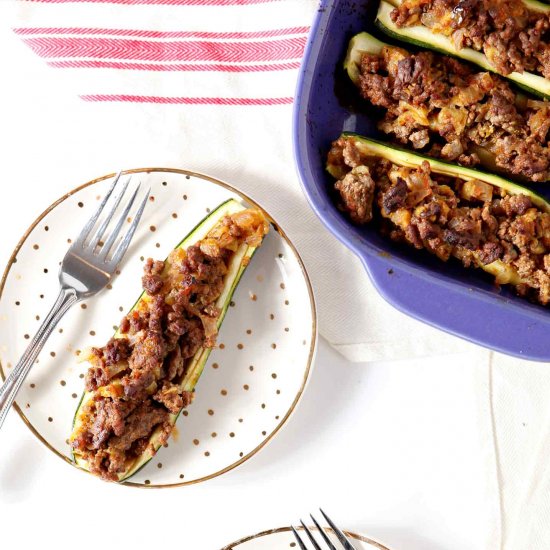 Whole30 Taco Zucchini Boats