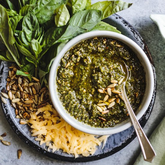 Sunflower Seed Gouda Pesto