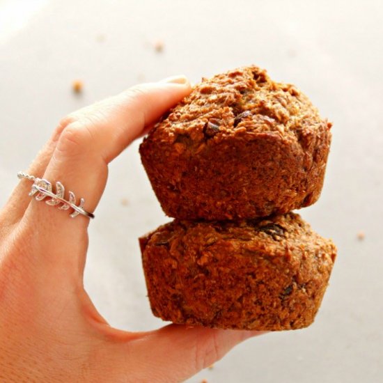 Breakfast Banana Bran Spice Muffins