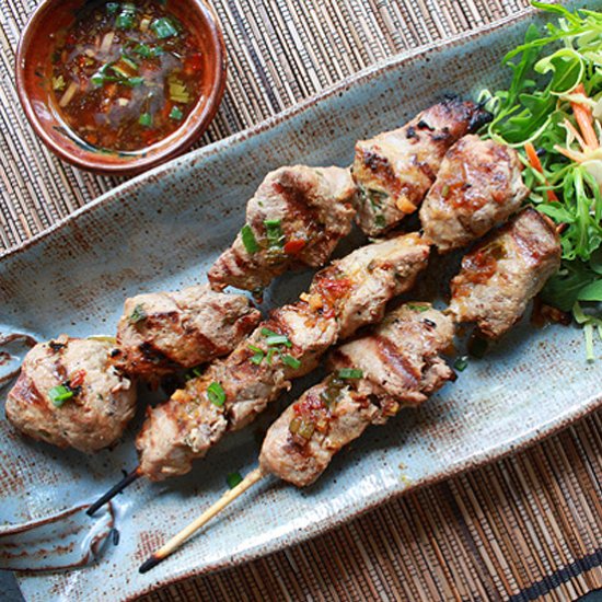 Vietnamese Pork Tenderloin Skewers