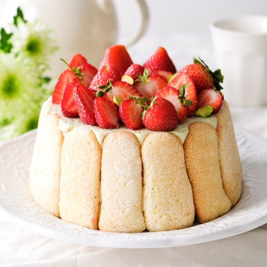 Strawberry Pistachio Charlotte