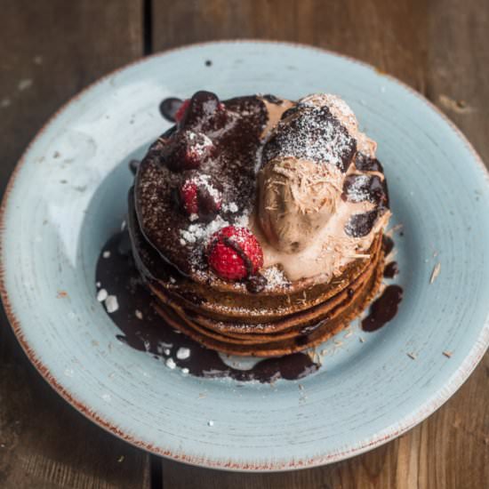 Indulging Chocolate Pancakes