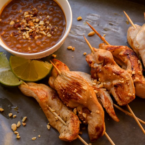 Chicken Satay and Thai Peanut Sauce