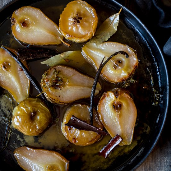 Pears Roasted in Cider