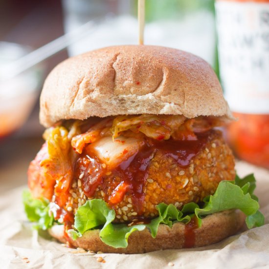 Korean BBQ Tofu Burgers