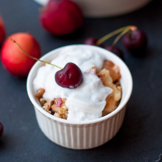 Peach + Cherry Crumble