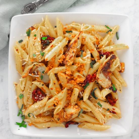 Penne with Crispy Artichoke Hearts