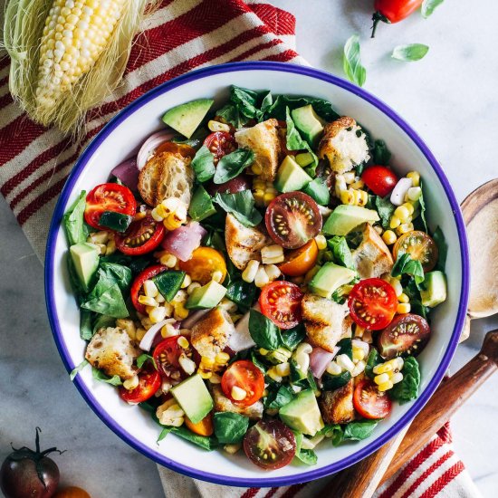 Grilled Corn Poblano Panzanella