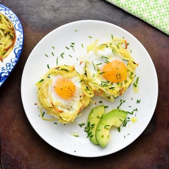 Potato Zoodle Breakfast Egg Nests