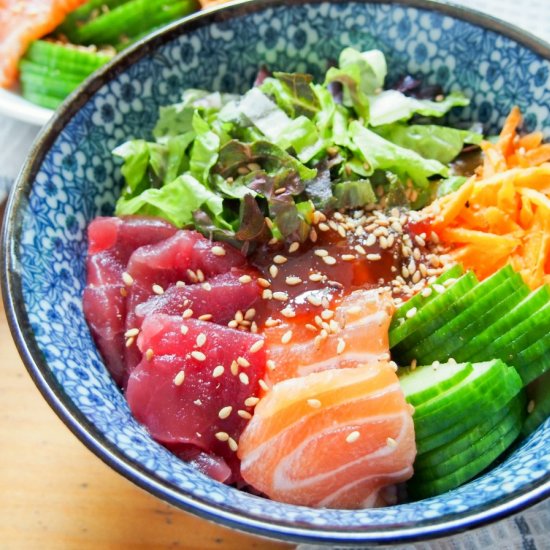 Korean Sashimi Rice Bowl Hoedeopbap