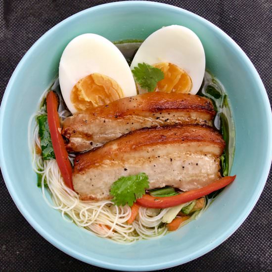 Roast Pork Belly Noodles Soup