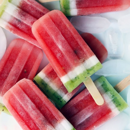 Watermelon Kiwi Popsicles