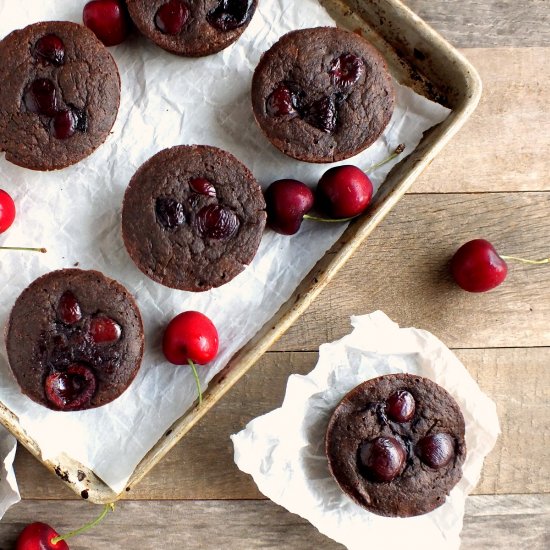 Buckwheat Chocolate Cherry Muffins