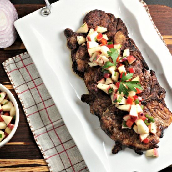 Grilled Pork Chops with Apple Salsa