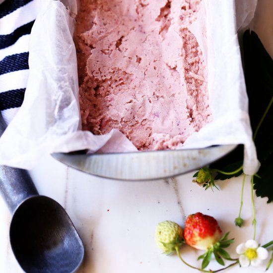 Strawberry Balsamic Almond Milk Ice Cream