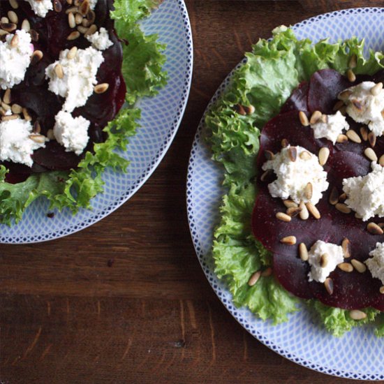 Beet Carpaccio with Goat Cheese