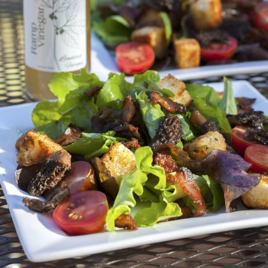 BLT Salad w/ Jowl Bacon and Morels