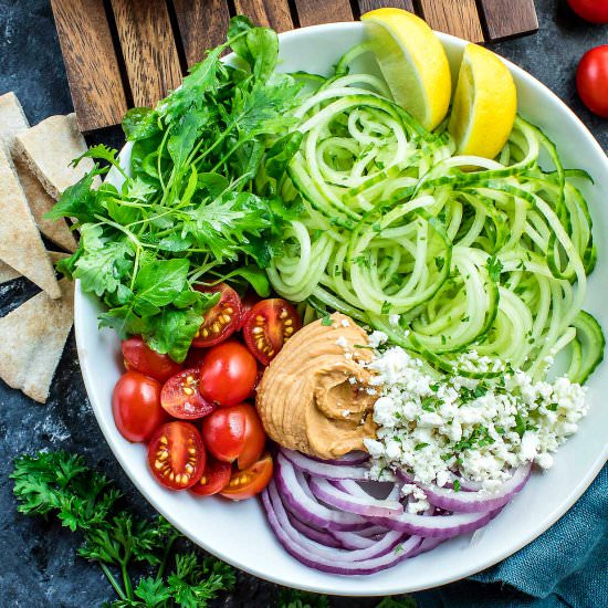 Greek Spiralized Cucumber Salad