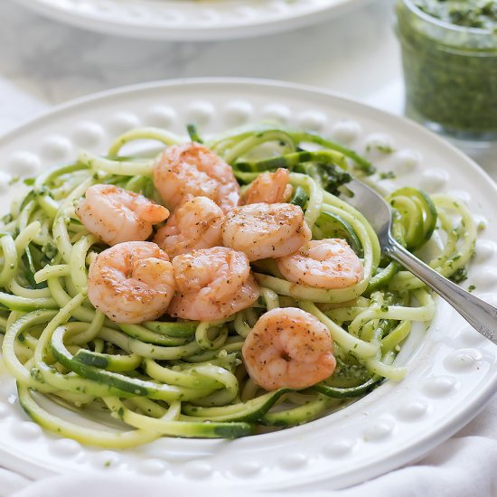 Zucchini + Arugula Pesto + Shrimp