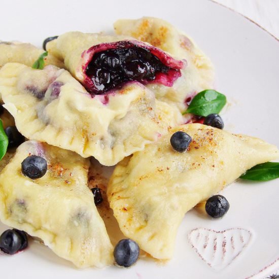 Polish dumplings with berries