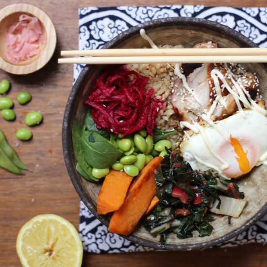 Yakitori chicken and rice bowl