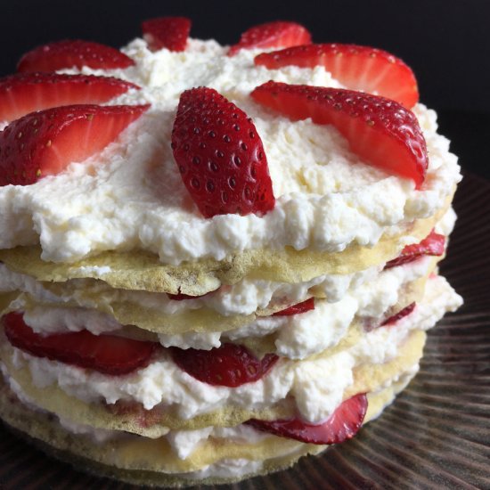 Strawberry Cloud Crepe Cake