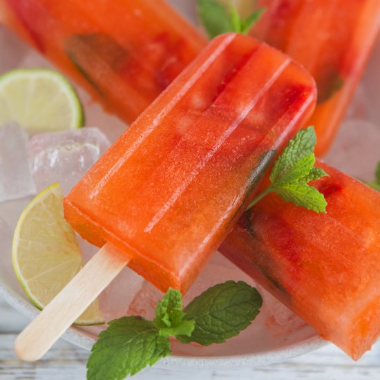 Strawberry Mojito Ice Lollies