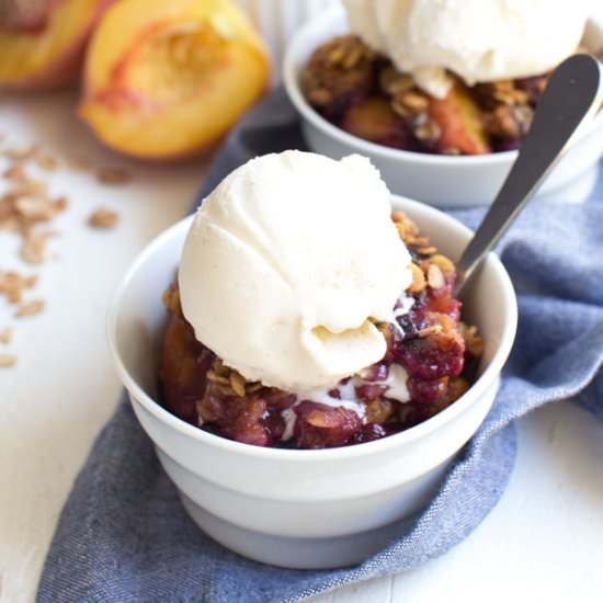 Grilled Peach and Blueberry Crisp