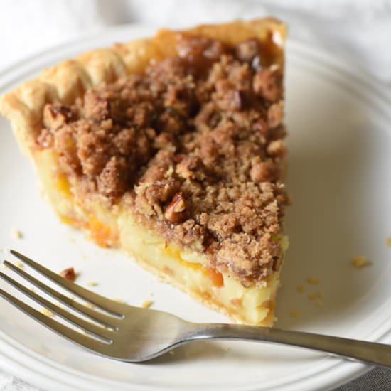 Sour Cream Peach Pecan Pie