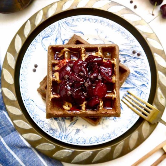 Cherry Chocolate Waffles