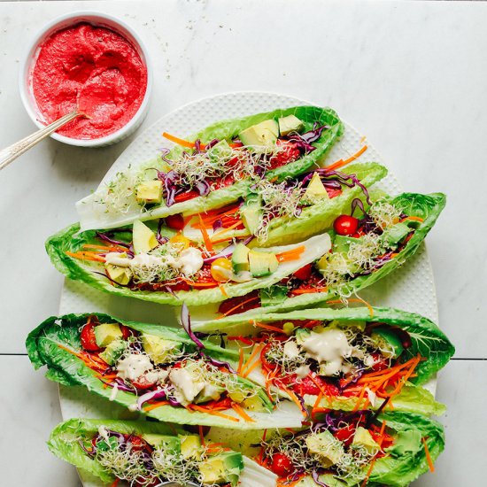 Rainbow “Raw-maine” Taco Boats