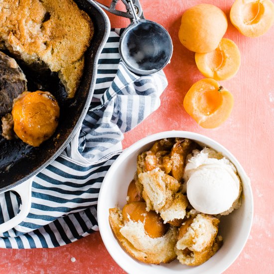 Drunken Grilled Apricot Cobbler