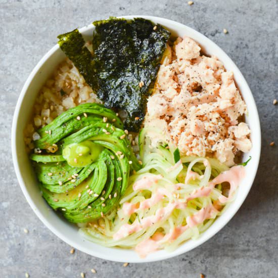 Keto Salmon Sushi Bowl