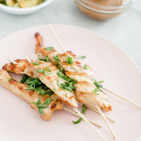 Chicken Skewers with Peanut Sauce