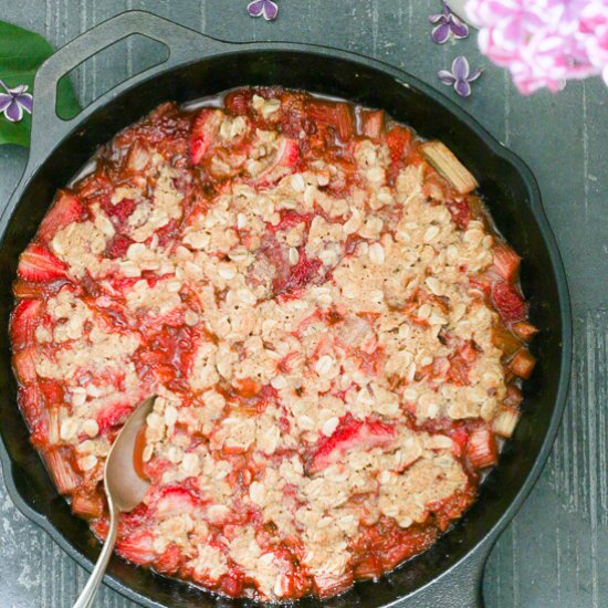 Paleo-ish Lilac Strawbarb Crumble