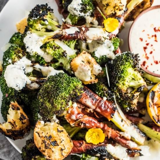 Grilled Broccoli Caesar Salad