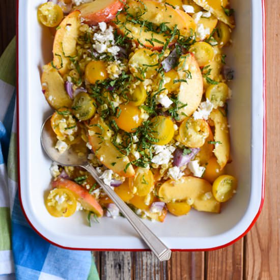 Corn, Tomato and Peach Salad