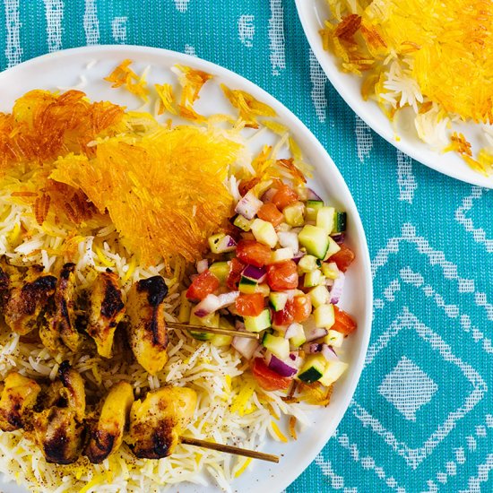 Persian Rice with Saffron “Tahdig”